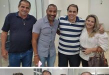 Wartão e Dalbert Mega recepcionam o presidente da FPF e o tetracampeão Mauro Silva