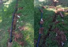 Ladrões usam marreta para abrir valeta e furtar fios de cobre em praça de Rio Preto