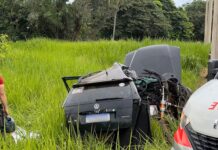 Idoso e neta morrem após carro na contramão ser atingido por caminhão na BR-153 em Nova Granada