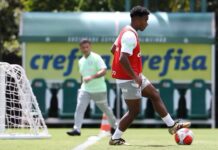 Endrick dispensa folga e treina com Palmeiras após o Pré-Olímpico