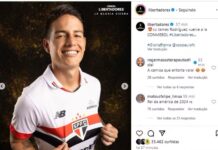 Perfil da Libertadores exalta a presença de James Rodríguez, do São Paulo, na edição 2024