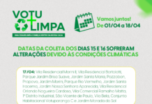 Votu + Limpa: cronograma é alterado devido às condições climáticas