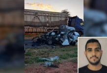 Motorista morre ao bater carro de frente com caminhão em rodovia de Pontalinda