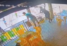 Câmera flagra homem sacando arma e apontando para casal em bar de Auriflama