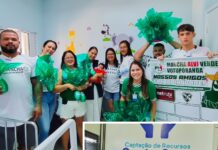 Torcida Mancha Alvi Verde leva alegria para Santa Casa nesta Páscoa