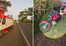 Queda de motocicleta deixa casal ferido em rodovia de Fernandópolis