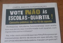 Apeoesp distribui Carta Aberta para barrar escola cívico-militar em Votuporanga