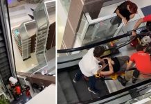 Mulher escorrega e cai de escada rolante em shopping de Rio Preto