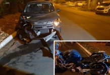 Garupa de 13 anos tem parte da perna amputada após carro atingir moto pilotada por adolescente em Birigui