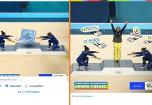 Governo Lula apaga Rebeca Andrade de foto histórica em montagem para propaganda institucional