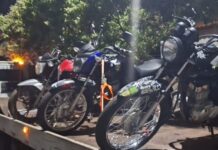 PM recolhe motocicletas durante operação em Valentim Gentil