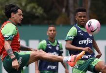 Palmeiras treina com volta de Estêvão para enfrentar Juventude