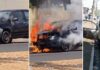 Carro pega fogo na Avenida João Gonçalves Leite