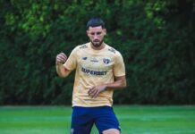 Calleri e Welington evoluem, mas Rato e Liziero ficam fora de treino