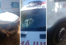 Dupla furta ambulância, bate em outros veículos da Saúde e acaba presa em Rubinéia