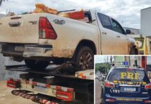 PRF apreende caminhonete com 1,3 tonelada de maconha em rodovia de Andradina