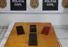 Polícia de Palestina apreende celulares de mulheres suspeitas de integrar quadrilha que aplica golpes bancários