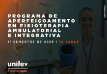 Unifev abre inscrições para o Programa de Aperfeiçoamento em Fisioterapia Ambulatorial e Integrativa