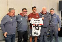 Enzo Díaz é apresentado pelo São Paulo, “herda” camisa 13 de Rafinha e explica número