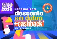 Vestibular Unifev: janeiro tem desconto em dobro mais cashback em fevereiro