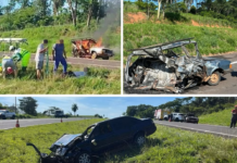 Duas pessoas morrem em acidente na SP 300 em Mirandópolis; um dos carros pegou fogo
