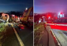 Motorista fica ferido após caminhão tombar na Rodovia Euclides da Cunha
