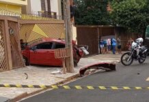 Procurado invade casa com carro durante fuga da polícia e fere esposa e filho de três anos em Rio Preto