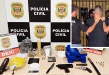 Polícia Civil prende suspeitos por tráfico de drogas em Tanabi; submetralhadora foi apreendida