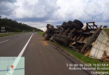 Motorista de caminhão procurado pela Justiça é preso após sofrer acidente em rodovia