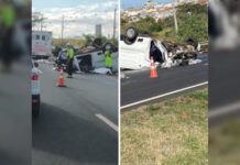 Acidente entre caminhonete, motocicleta e carro mata dois motoristas em Bady Bassitt