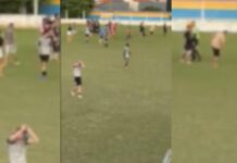 Torcedores invadem gramado e agridem assistente de campo em partida de futebol amador