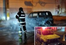 Carro pega fogo em avenida de Fernandópolis