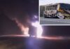 Ônibus com grupo de idosos pega fogo em rodovia vicinal que liga Bálsamo a Mirassolândia