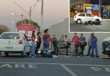 Acidente deixa motociclista ferido na Avenida Emílio Arroyo Hernandes