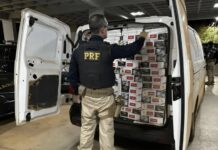 PRF apreende carga de cigarros contrabandeados na BR-153