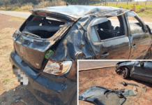 Motorista fica ferida após capotamento na Rodovia Péricles Bellini