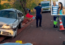 Motorista e filha morrem após carro bater em carreta em Santa Fé do Sul