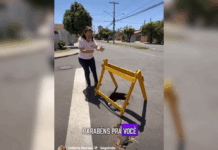 Vereadora ‘comemora’ aniversário de buraco na Avenida da Saudade