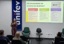 Palestra para colaboradores da Unifev aborda temas voltados à saúde mental e qualidade de vida