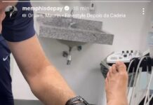 Memphis faz punção articular no joelho após lesão no Corinthians