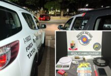 Força Tática prende trio por tráfico de drogas e desacato em Cardoso