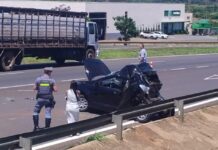 Cavalo causa acidente na Rodovia Euclides da Cunha em Votuporanga