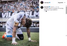 Neymar desabafa em rede social após defender Santos com lesão: “Confesso que foi no limite”