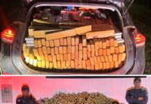 Motorista desobedece sinal de parada, foge e abandona carro com mais de 1 tonelada de maconha