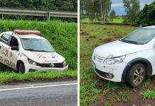 Acidente envolve viatura da Polícia Militar na Rodovia Euclides da Cunha