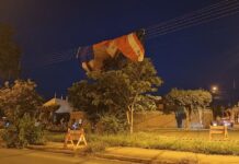 Paramotor atinge rede elétrica durante tentativa de pouso em Ilha Solteira