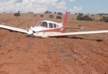 Avião de pequeno porte faz pouso forçado em Floreal