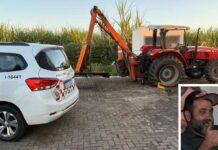 Borracheiro morre atingido por trator durante reparo de pneu em Rubinéia