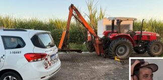 Borracheiro morre atingido por trator durante reparo de pneu em Rubinéia