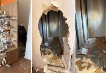 Ladrões escalam muro e quebram parede de loja com marreta para furtar perfumes em Rio Preto